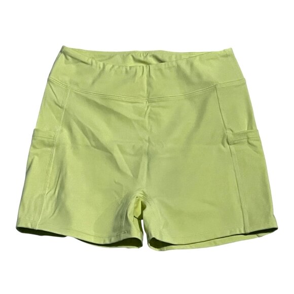 Halara Softlyzero Airy High Waisted Side Pocket Yoga Shorts Sz XS Yellow - Picture 2 of 8